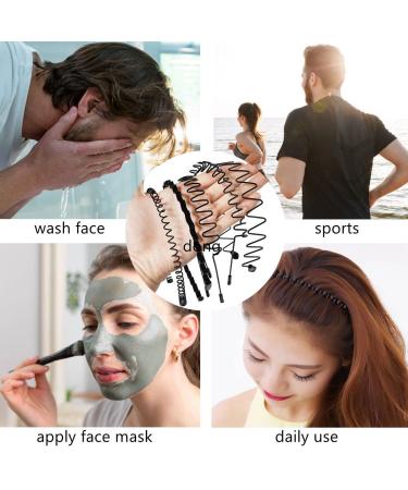 LAPOHI 8-Piece Adjustable Metal Headbands for Men and Women - Non-Slip Wavy Hair Bands for Long Curly Hair - Black Hair Accessories - Buy Online on GoSupps.com