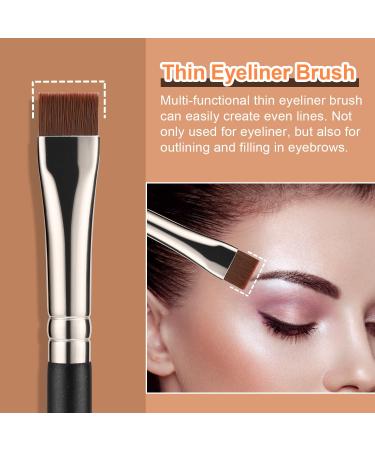 TEOYALL Thin Flat Eyeliner Brush - Precise Eyebrow Definer & Concealer Brush for Blemishes | Multifunctional Makeup Tool - Buy Online on GoSupps.com