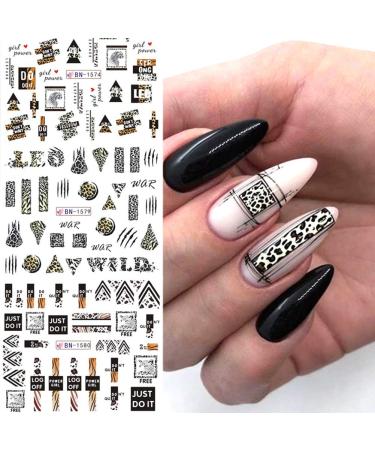 Leopard Print Nail Stickers Set - 12 Sheets Water Transfer Decals for Geometric Animal Art Designs, Manicure Supplies - Buy Online on GoSupps.com