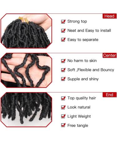 Xtrend 6 Packs 12 Inch Natural Black Nu Faux Locs Crochet Braids Hair Synthetic Pre Looped Soft Dreadslocks Braiding Hair Fashion Short Goddess Faux Locs Curly Wavy Hair Extensions 18strands/pack 1B# 12 Inch (Pack of 6) 1B# - Buy Online on GoSupps.com