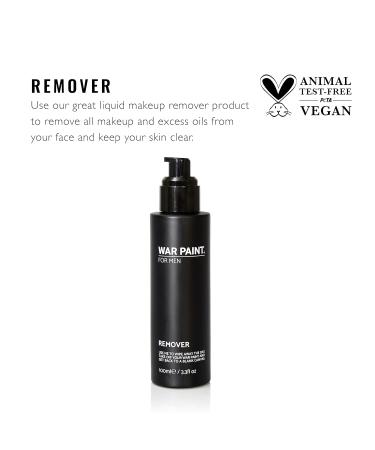 War Paint for Men Professional Makeup Remover - Vegan Cruelty-Free Face Cleanser for All Skin Types - 100ml Liquid Makeup Remover - Buy Online on GoSupps.com