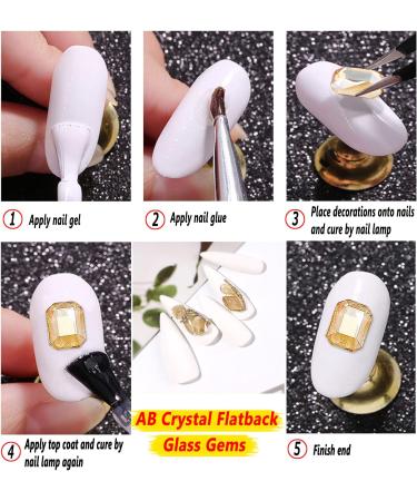 100PCS Mixed AB Crystal Nail Rhinestones - Round Multi Sizes Shapes Glass Gems for Nail Art, DIY Crafts, Jewelry - Translucent Aurora - Buy Online on GoSupps.com