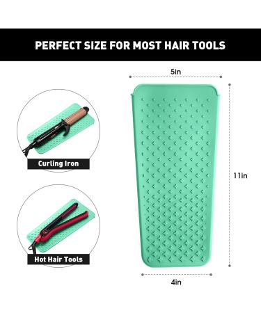 ZAXOP Silicone Heat Resistant Mat | Flat Iron Holder & Storage Pouch for Hot Hair Tools | Mint Green Star Point - Buy Online on GoSupps.com