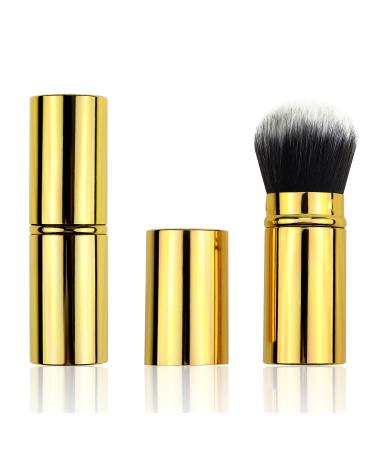Make up Brush Blush Brushes Retractable Pink/Black/Gold/Rosegold/Gradient Kabuki Soft Mineral Foundation Powder Brushes (gold)