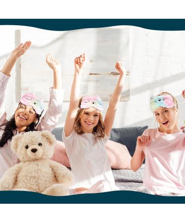 SATINIOR Unicorn Sleep Mask - Rainbow Eye Cover for Girls, Kids, and Adults - Soft Plush Blindfold for Travel - 6 Count - Buy Online on GoSupps.com