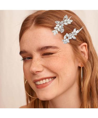 6-Piece Rhinestone Wedding Hair Clips & Pins - Crystal Barrette Bridal Hair Accessories for Women - Buy Online on GoSupps.com