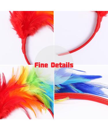 Colorful Feather Fascinator Feather Headbands Gay Pride Carnival Headdress Rainbow Headbands Wome Cosplay Feather Headdress Bridal Headpiece for Halloween Wedding Party(Rainbow) - Buy Online on GoSupps.com