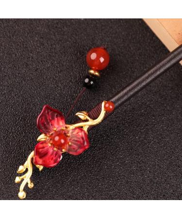 Antique Hairpin Hairpin Headpiece for Women Traditional Hair Sticks Red Hair Accessories for Women Japanese Hair Bride Pin Hair Sticks for Buns Miss China Wood Festive - Buy Online on GoSupps.com