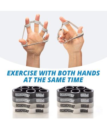 Finger Strengthener Hand Resistance Bands - Improve Grips Performance with 8pcs Finger Exerciser for Grip Strength Trainer and Muscle Exercises (4 Levels 6.6lb, 8.8lb, 11lb, 13.2lb) - Buy Online on GoSupps.com