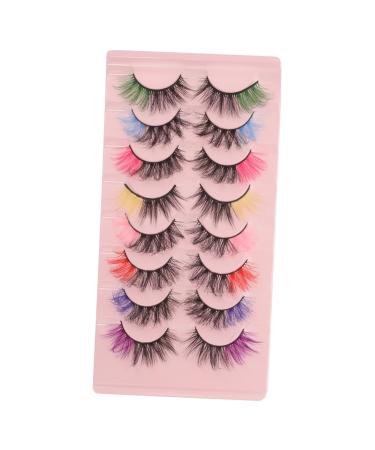 HONMEET 8 Pairs Colored False Eyelashes Fake Eyelash Fake Eye Lashes Simple False Eyelashes Easy False Eyelashes False Eye Lashes Fake Lashes Faux Eyelashes False Lash Imitation