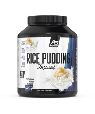 All stars Rice Pudding Instant (2000 g neutral)-100% rice flour for rice pudding-energy supplier for training & everyday life-coarse-grained rice flakes without added sugar little fat & quick prepared 2000g - Buy Online on GoSupps.com