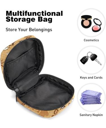 Old Map World Sanitary Napkin Storage Bag Feminine Menstrual Cup Pouches Nursing Pad Holder Tampon Bags Portable Period Bag for Women Teen Girls 1Pcs Multi-colored 15 - Buy Online on GoSupps.com