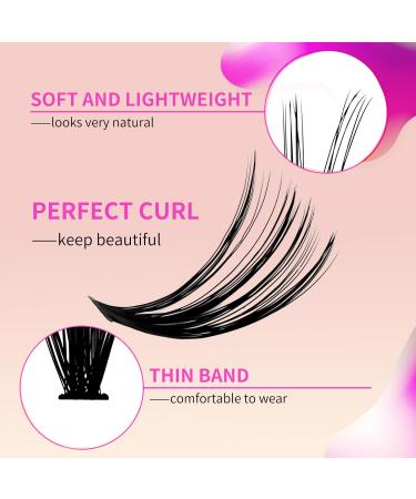 HxyGogo Wispy Cluster Lashes DIY Kit | Natural Look 8-16MM D Curl Individual Lashes | 280 pcs Reusable at Home Fluffy Extensions - Buy Online on GoSupps.com