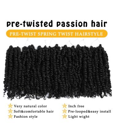 10 Inch Pre-twisted Passion Twist Hair 7 Pack - Short Passion Braids Crochet Hair 1B# - Weave Master - Pre-looped - Pack of 7 - Buy Online on GoSupps.com