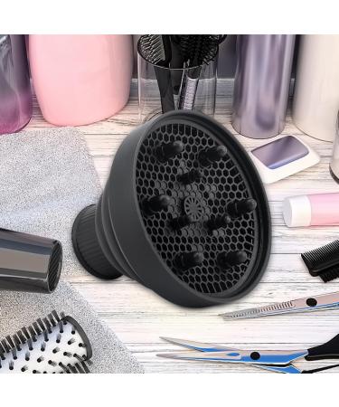 Universal Foldable Hair Diffuser | Silicone Adaptable Hair Dryer Accessory for All Hair Dryers - Black - Buy Online on GoSupps.com
