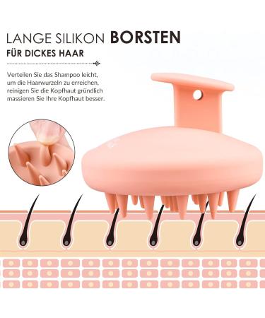 Beautlohas Scalp Massage Brush - Silicone Head & Shampoo Brush for Improved Blood Flow & Hair Growth | Wet & Dry Use | 2 Pink - Buy Online on GoSupps.com