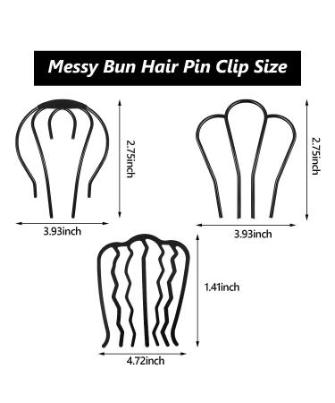 3-Piece U-Shaped Messy Bun Hair Pin Set for Women - Hair Fork Clip Stick Holder | Hair Accessories - Buy Online on GoSupps.com