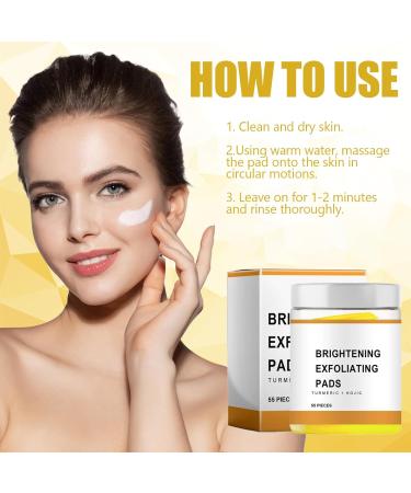 55 Turmeric Kojic Acid Pads Turmeric Cleansing Pads Turmeric Cleansing Pads Turmeric Face Scrub Pads Help Balance Oil Water Skin with 2 Wristbands - Buy Online on GoSupps.com