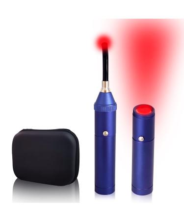 HYUNLAI Red Light Therapy Device Cold Sore Canker Treatment Device Cold Sore Treatment for Lips Blister Treatment Pain Relief Infrared Light Therapy Device for Mouth Nose Hands Ear Feet with a removable tip Dark Blue