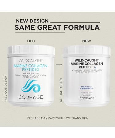 Codeage Marine Collagen Powder - Wild-Caught Hydrolyzed Fish Collagen Peptides - Type 1 & 3 Collagen Protein Supplement - Amino Acids for Skin, Hair, Nails - Paleo Friendly, Non-GMO, 15.87 Ounces - Buy Online on GoSupps.com