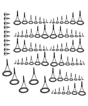 Entatial Straight Single Foot Rings, Wear-resistant Smooth Single Foot Guide Rings Kit Practical for Outdoor Fishing