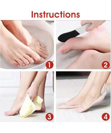 WLLHYF 4-Piece Pedicure Foot File Set - Double Sided Callus Remover & Scrubber for Dead Skin and Cracked Feet - Professional Foot Care Tool for Women and Men - Buy Online on GoSupps.com