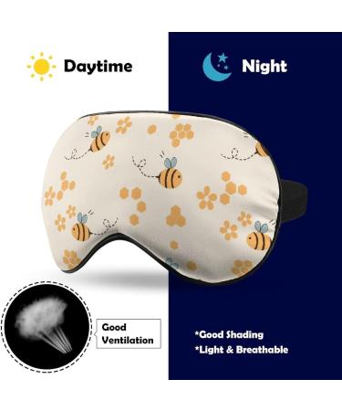 Light-Blocking Sleep Mask - Flower Beehive Cartoon Bee Eye Mask for Women | Comfortable Adjustable Blindfold - Buy Online on GoSupps.com