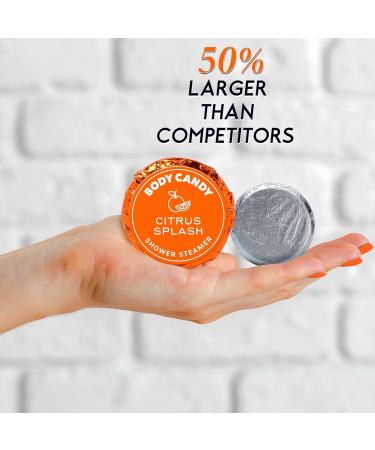 Body Candy Handmade Citrus Splash Shower Steamers - 12 Pack Aromatherapy Shower Bombs - Made in USA - Relaxation Bath Gifts for Women and Men - Buy Online on GoSupps.com