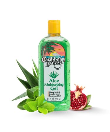 Caribbean Breeze Aloe Moisturizing Gel Citrus Mango Aloe Vera Gel for Skin Pure Aloe Vera Gel 100% Vitamin Enriched with Green Tea & Pomegranate 8.5 oz (250 ml)