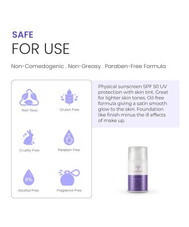 Buy BLUR SPF 50 Tinted Daily Zinc Oxide Sunscreen | Lightweight Oil-Free Skin Tint for Sensitive & Acne-Prone Skin - 1 fl oz - Buy Online on GoSupps.com