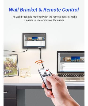 Eyoyo 8 inch HDMI LCD Monitor | Portable 1280x720 IPS Screen | HDMI/VGA/AV/BNC Input | Wall Bracket & Remote Control | for PC CCTV Security Camera Raspberry Pi - Buy Online on GoSupps.com