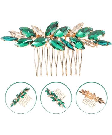 Abaodam Crystal Bride Wedding Hair Comb Rhinestone Bridal Hair Clip Sparkly Hair Piece Gem Hair Accessories for Women and Girls Green - Buy Online on GoSupps.com
