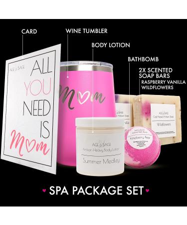 Mother's Day Gift Basket for Women - Handmade Soaps, Shea Butter Lotion, Bath Bomb & Tumbler Set - Perfect Mom Gift from Daughter - Buy Online on GoSupps.com