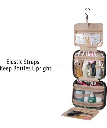 BAGSMART Hanging Toiletry Bag Travel Large Wash Bag Womens Make Up Bag Clear for Full Sized Container Black M Black - Buy Online on GoSupps.com