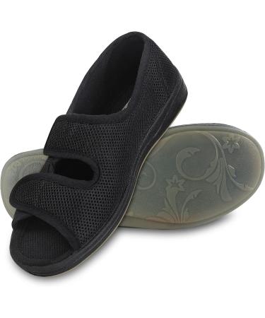 Womens Diabetic Edema Sandals - Adjustable Strap, Extra Wide Comfort, Indoor Outdoor Relief for Swollen Feet, Elderly 7 Breathable Slippers - Buy Online on GoSupps.com