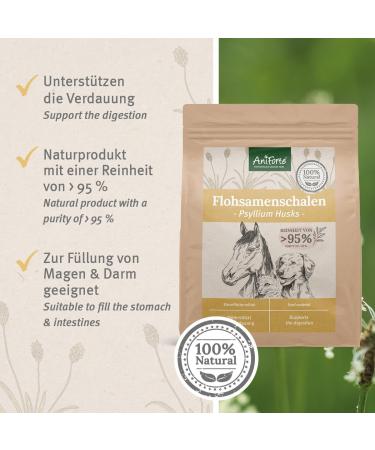 Aniforte Indian Psyllium Husks for Dogs Cats & Horses - 1kg Fiber-Rich Raw Food Quality Supplement - Buy Online on GoSupps.com