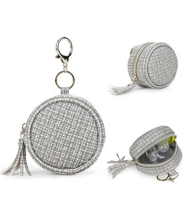 Premium Leather Pacifier Holder - Stronrive Diaper Pocket Paci Pouch with Key Lock & Zip - Perfect for Young Girls - Light Gray - Buy Online on GoSupps.com