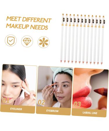 DRESSOOS 12pcs Eyebrow Pencil Sharpener Wood Brow Pencil Wood Eyebrow Pencil Women Brow Pencil White Wooden - Buy Online on GoSupps.com