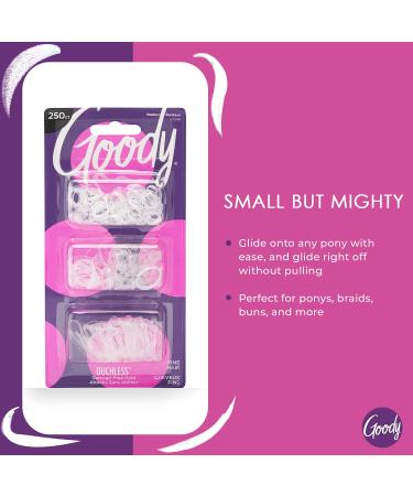 GOODY Ouchless Clear Polyband Elastic Hair Ties - 250 Count | Fine Hair Accessories for Pain-Free Styling & Secure Hold - Buy Online on GoSupps.com