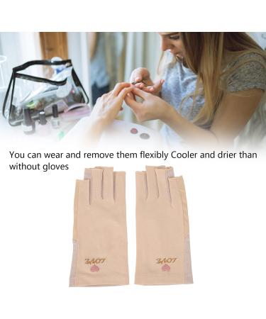 Dioche Anti UV Gloves for Gel Nail Lamp Manicure Gloves UV Protection Stretchy Breathable Fingerless Fiber Cotton Nail Lamp Gloves for Home Salon(Light Yellow) - Buy Online on GoSupps.com
