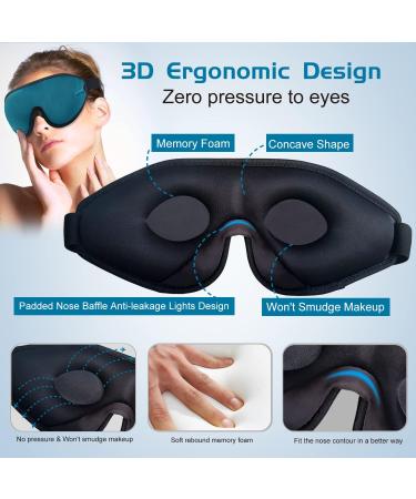 Weighted 3D Eye Sleeping Mask | Patented Design for 100% Blackout | Comfort Lightweight Washable | Men Women | Blue - Buy Online on GoSupps.com