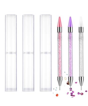 Prasacco 2 Pieces Rhinestone Picker Dotting Pen Rhinestone Picker Tool Rhinestone Picker Dotting Wax Pen Rhinestone Gems Crystals Studs Picker Wax Pencil Pen Nail Art DIY Decoration Tool