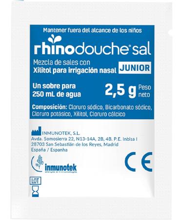 RHINODOUCHE Junior Salt. 40 sachets of 2.5 g containing a mixture of salts with xylitol to perform nasal irrigation with the RHINODOUCHE Junior device (device not included) - Buy Online on GoSupps.com