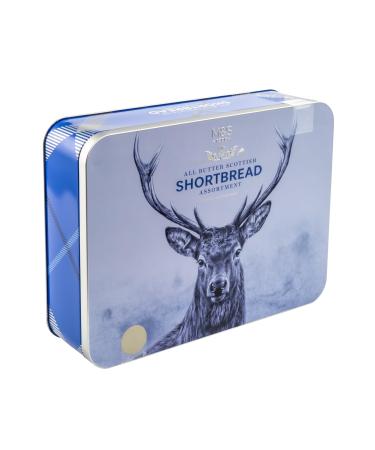 M&S Stag All Butter Scottish Shortbread Biscuit Assortment Tin Limited Edition Winter Stag Design Blue 650g