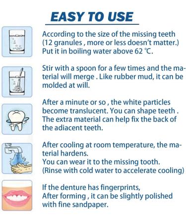 Tooth Filling Kit Temporary Tooth Filling Kits with 5 Tooth Tools Moldable Fake Teeth Beads for Temporary Restoration of Missing & Broken Teeth Replacement Dentures (30ml) 6 - Buy Online on GoSupps.com