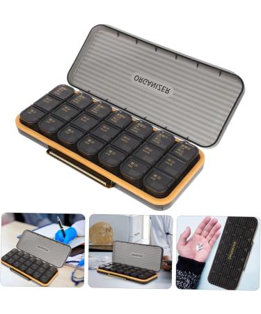 GOOHOCHY Medicine Box Pill Case Travel Medicine Storage Travel Pill Case 7 Day Pill Holder Vitamin Container Medicine Organizer Travel Pill Organizer Abs Elder Storage Box Black 23.00X9.50X3.00CM - Buy Online on GoSupps.com