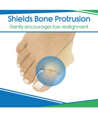 VIVEsole Bunion Cushions for Women (4 Pack) - Pain Relief & Toe Separation - Hallux Valgus Spacer Pads - Orthopedic Support for Protection & Prevention - Beige - Buy Online on GoSupps.com