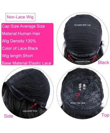 VRVogue Short Human Hair Pixie Cut Wigs for Black Women - Layered Short Black Wavy Style (1B) - Buy Online on GoSupps.com