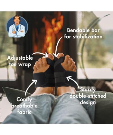 Dr. Frederick's Original Nighttime Bunion Splints - 2pc Set for Men & Women - Adjustable Big Toe Straightener - Orthopedic Foot Brace for Nighttime Bunion Relief - Buy Online on GoSupps.com