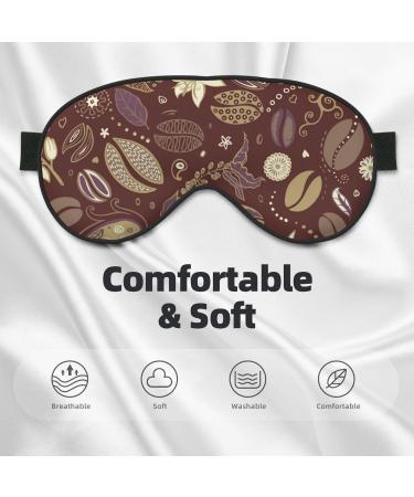 Coffee and Flowers Print Sleep Eye Mask | Soft Blindfold for Night Sleeping & Travel - Elastic Strap Headband - Buy Online on GoSupps.com